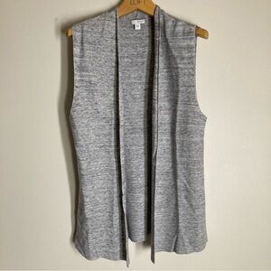 Pure Jill Gray Knit Cardigan Vest size Small